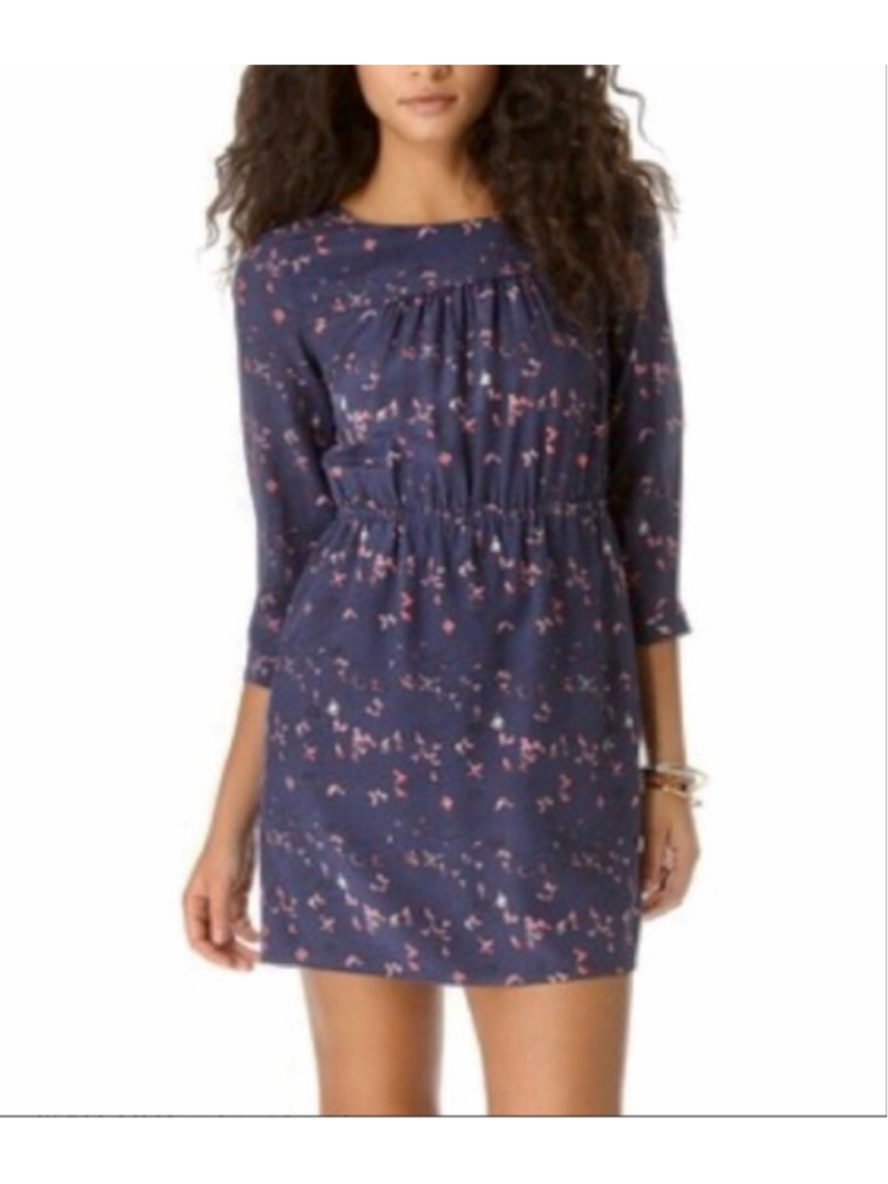 Madewell Taylor Birds of Life Print Silk Dress Lined Size 10